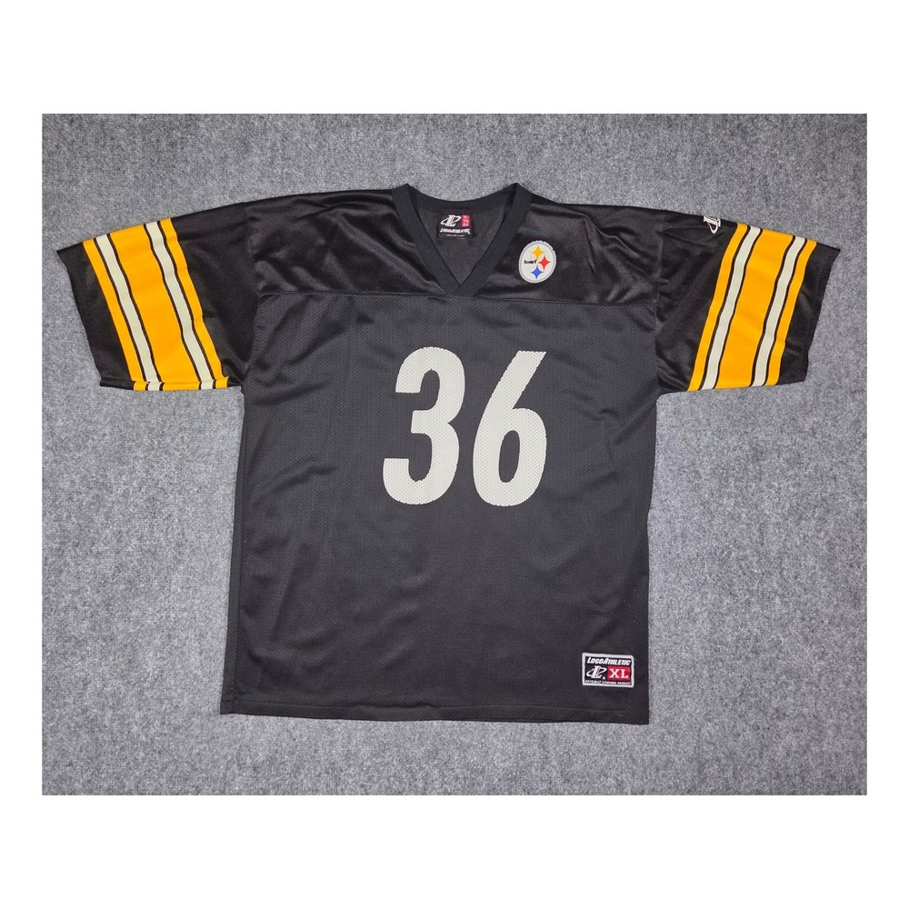 Y2K Pittsburgh Steelers Jersey Mens XL Logo Athletic Jerome Bettis 36 Black Mesh